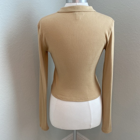 TOPSHOP Ribbed Long-sleeve Polo - Picture 5 of 9